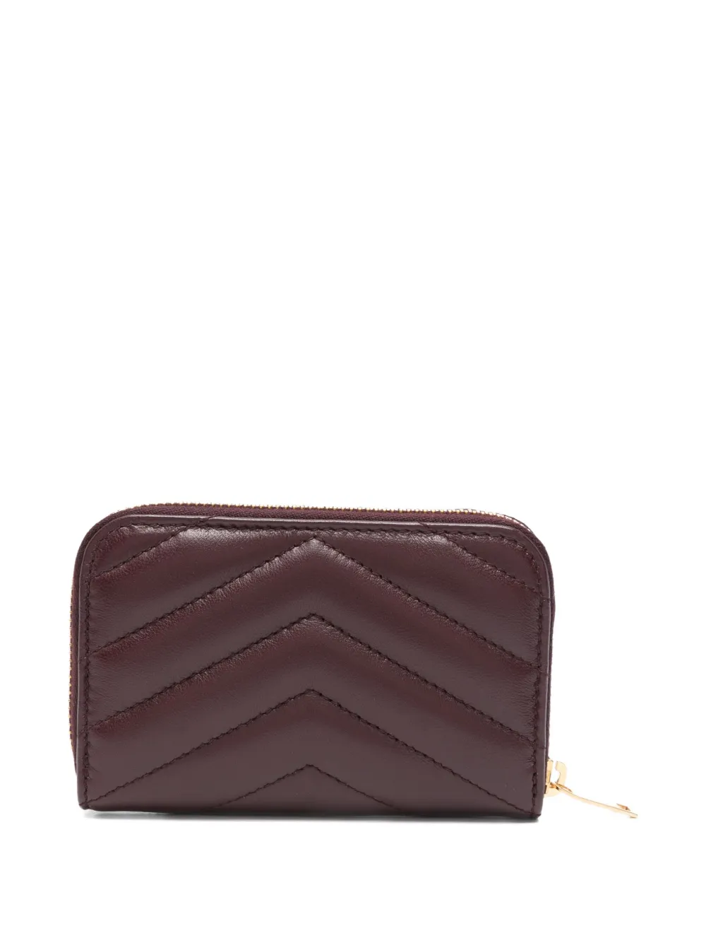 Saint Laurent quilted logo-plaque wallet - Rood