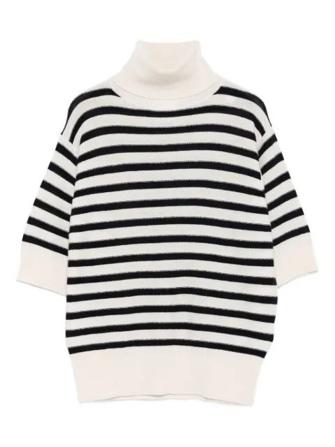 Allude stripe turtleneck sweater