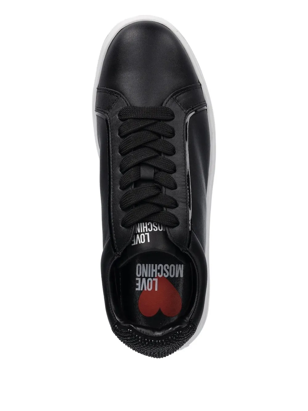 Love Moschino embellished lace-up sneakers Black