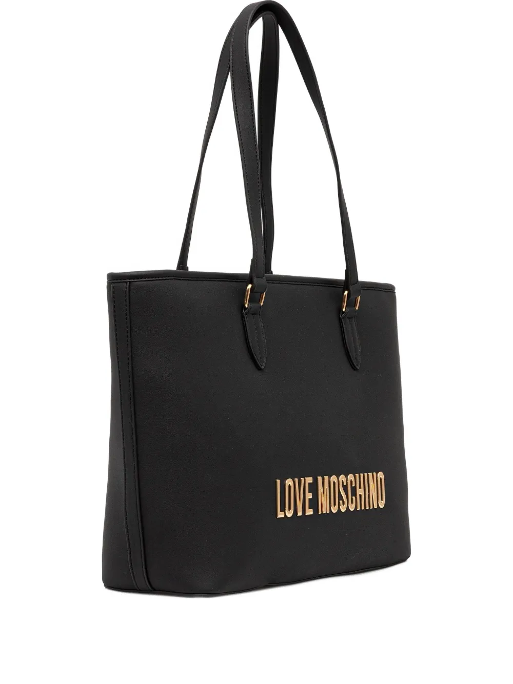 Love Moschino Shopper met logoplakkaat Zwart