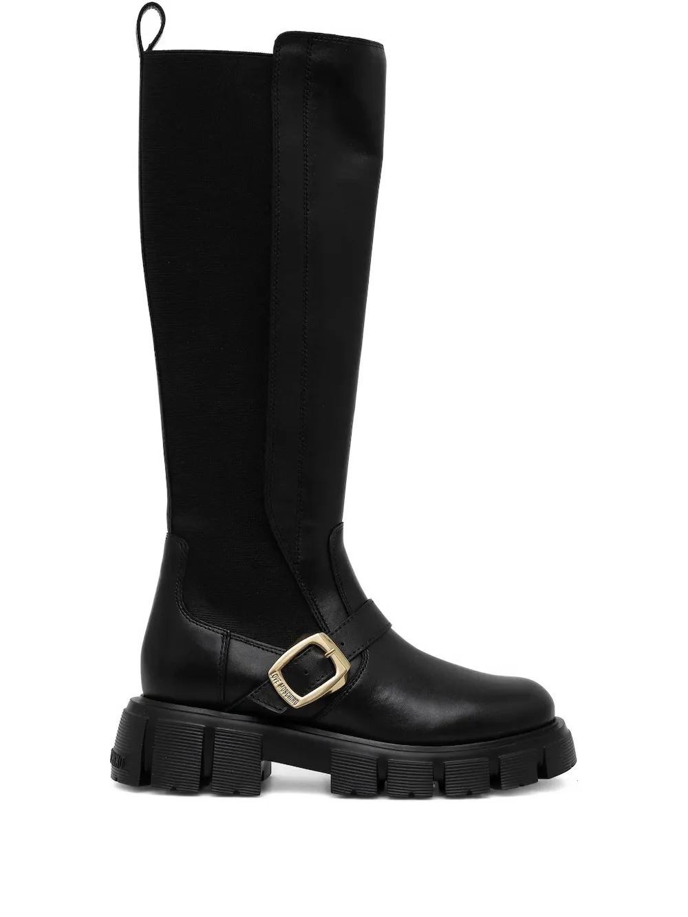Love Moschino buckle knee-high boots Black