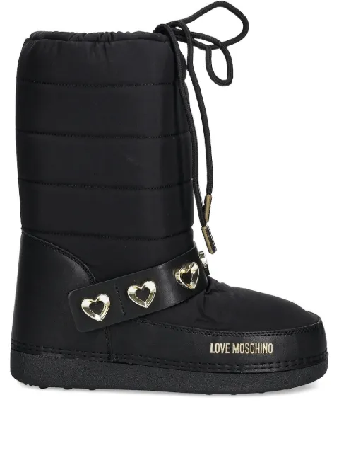Love Moschino botas capitonadas con motivo de corazón