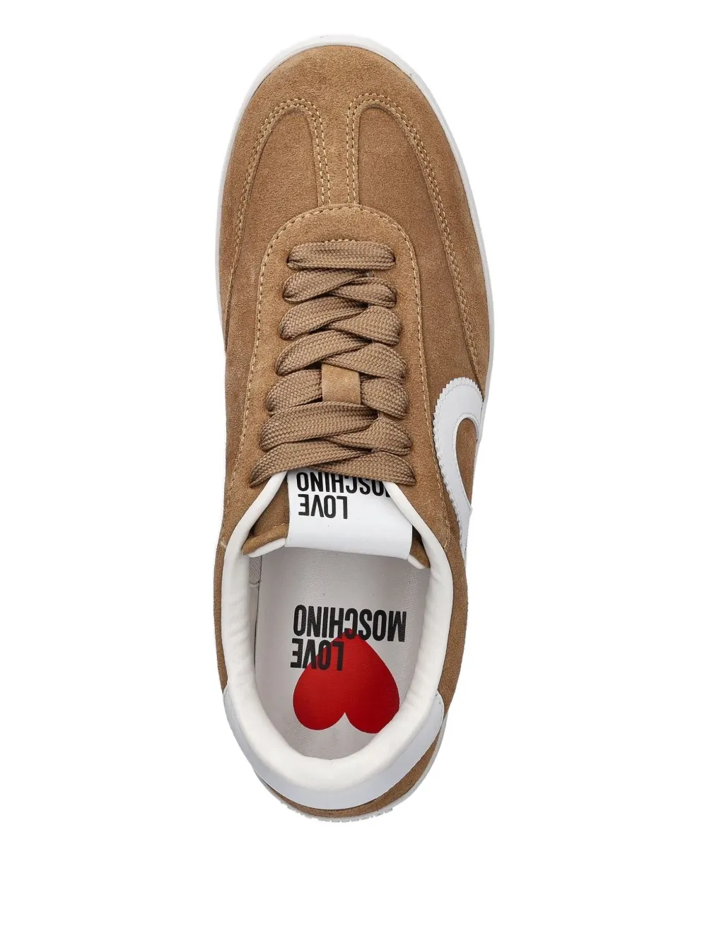 Love Moschino heart suede sneakers Brown