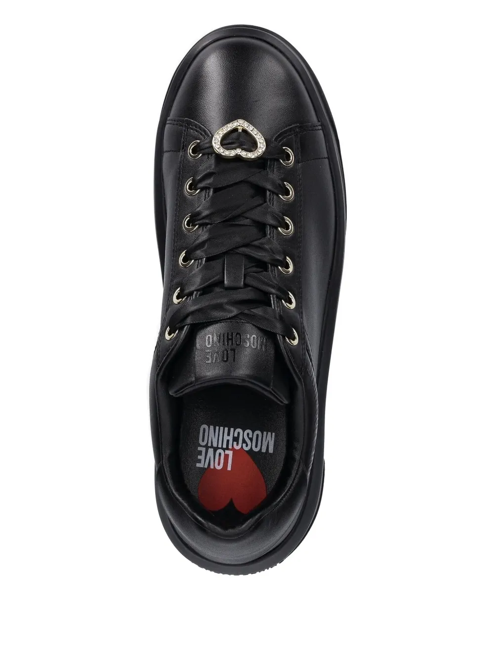 Love Moschino embellished lace-up sneakers Black