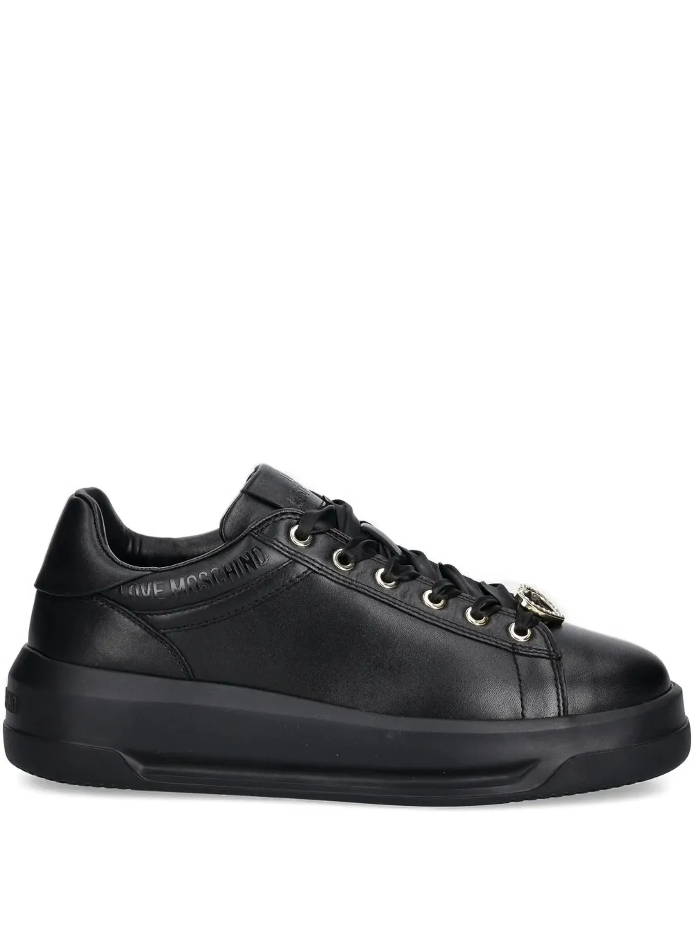 Love Moschino embellished lace-up sneakers Black
