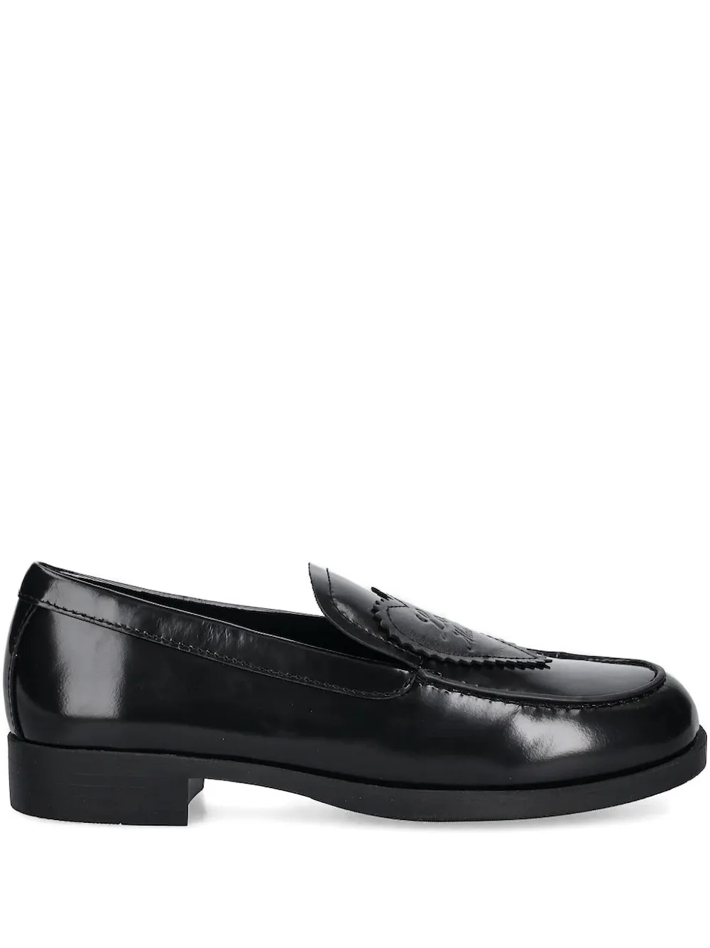 Love Moschino heart logo loafers Black