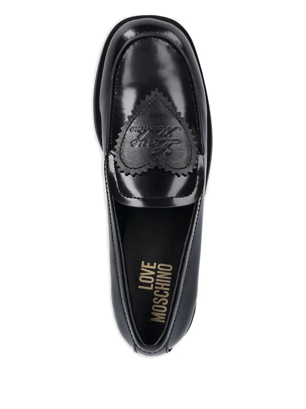 Love Moschino heart logo loafers Black