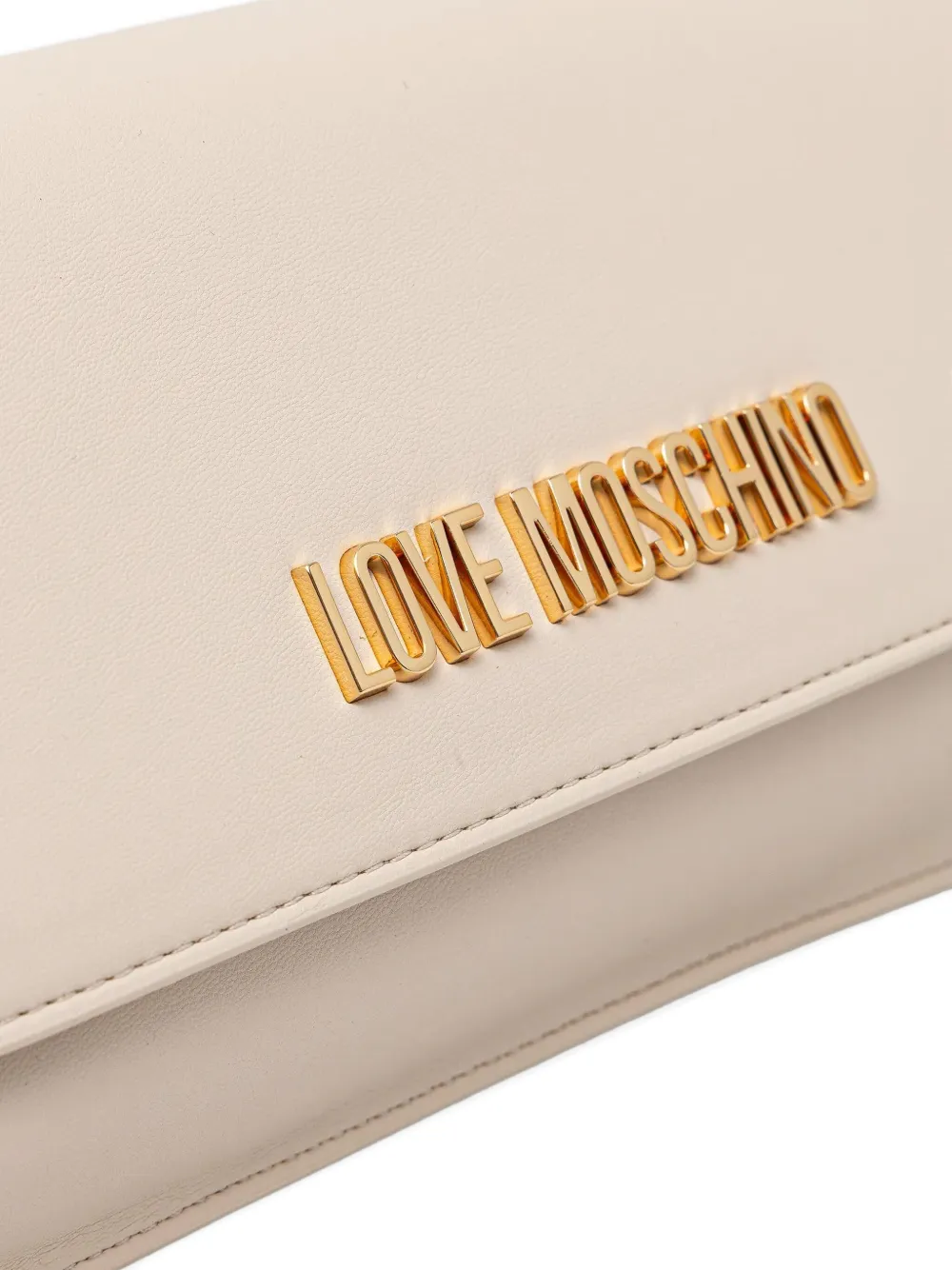 Love Moschino Schoudertas met logoplakkaat Beige
