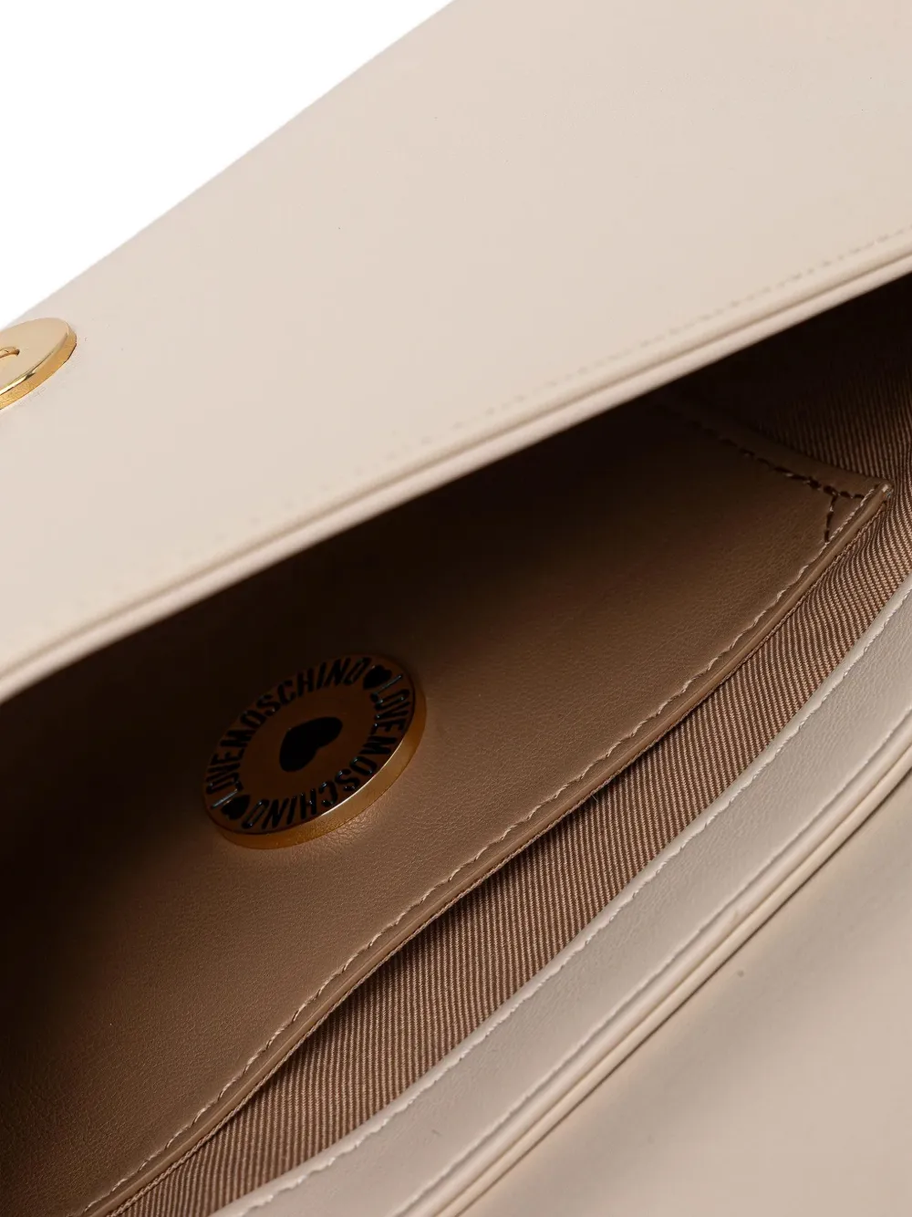 Love Moschino Schoudertas met logoplakkaat Beige