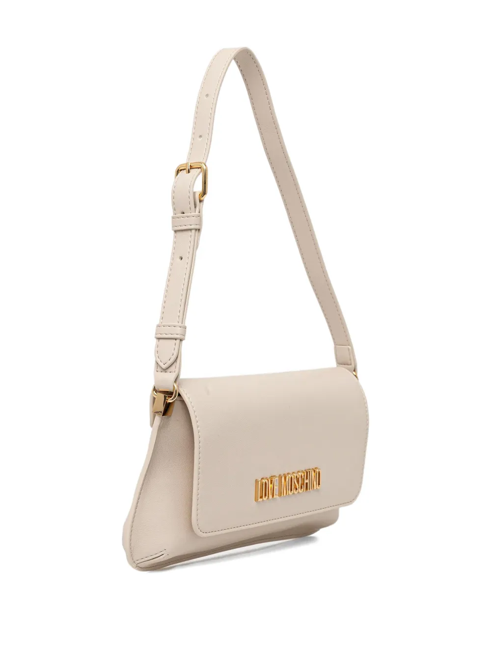 Love Moschino Schoudertas met logoplakkaat Beige
