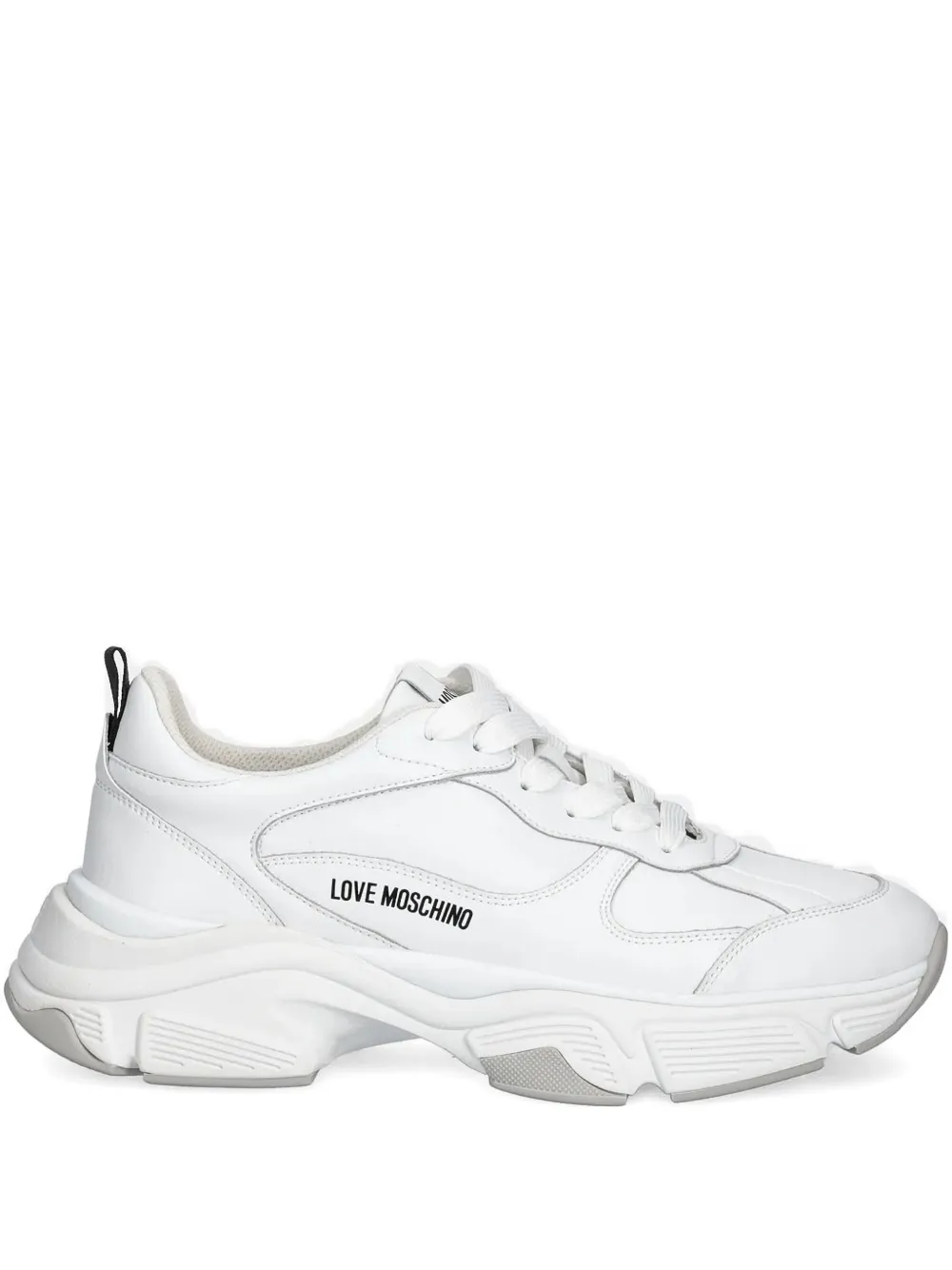 Love Moschino logo lace-up sneakers White