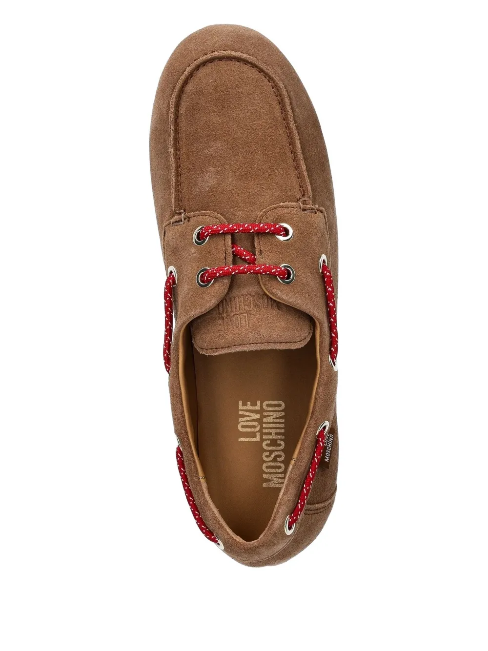 Love Moschino Suede Loafers In Brown