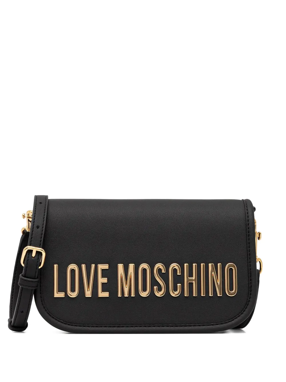 Love Moschino logo-plaque shoulder bag - Nero
