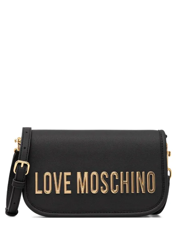 Love Moschino ロゴプレート ショルダーバッグ | ブラック