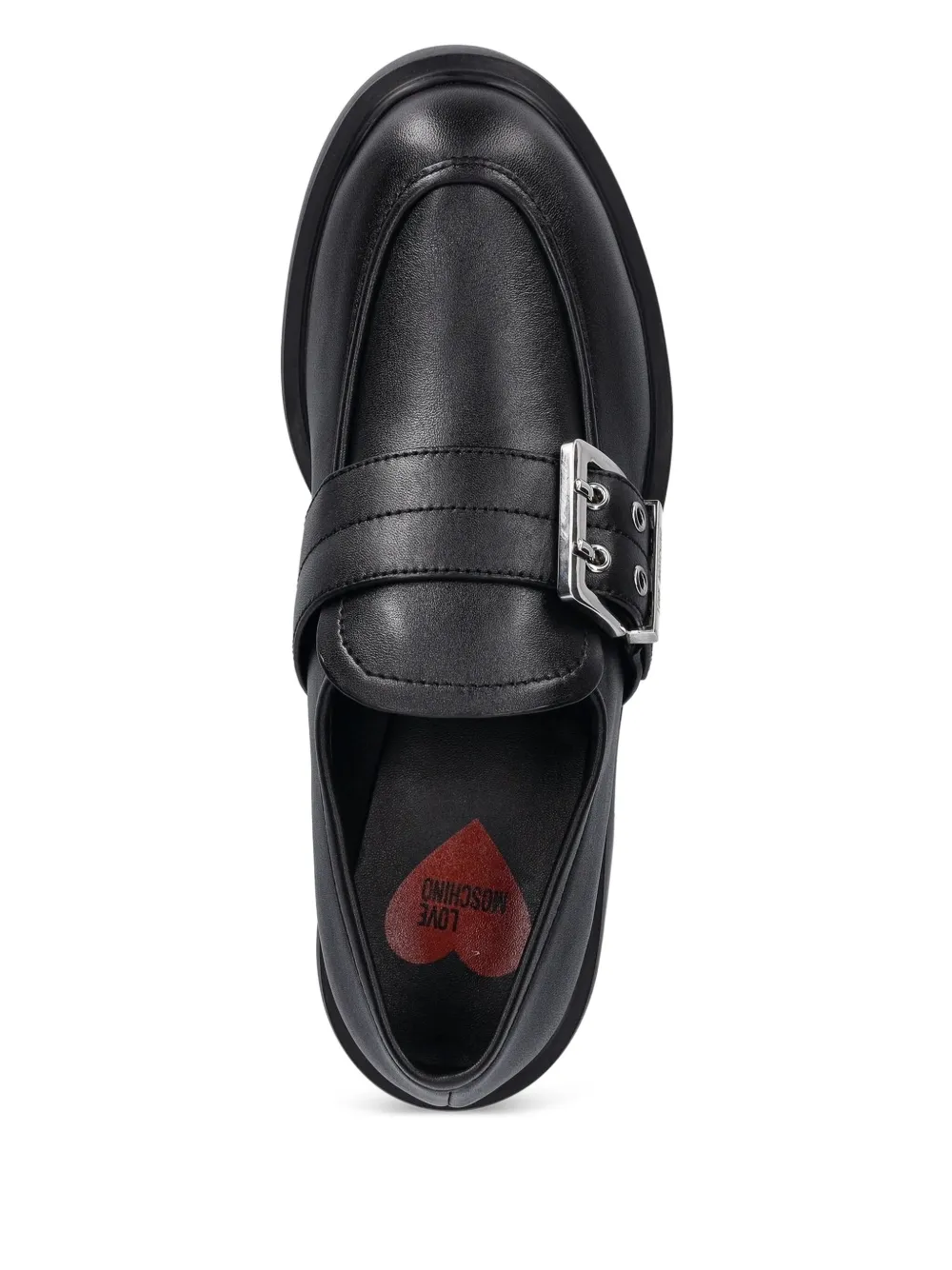 Love Moschino Loafers met gesp - Zwart
