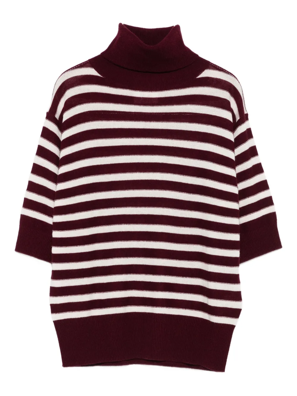 striped turtleneck sweater