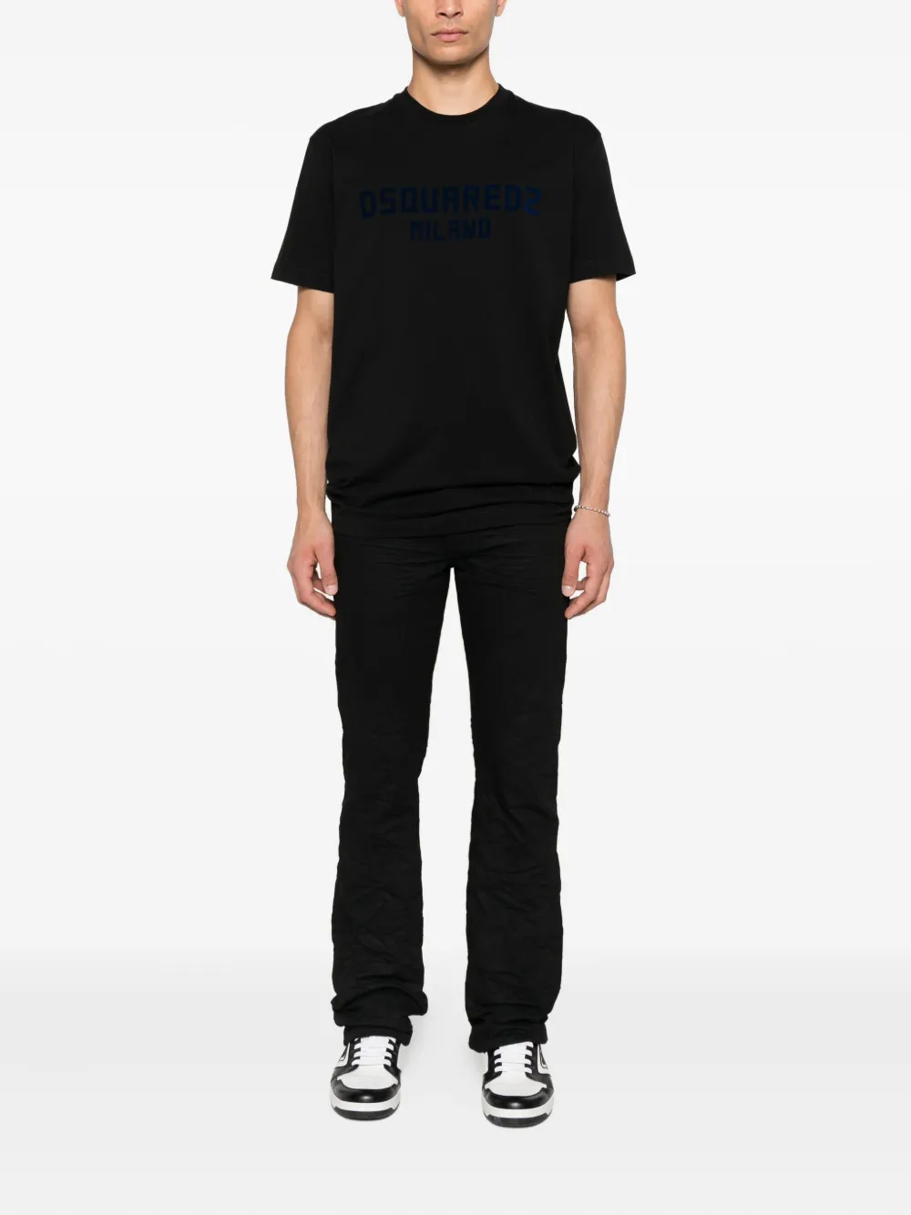 DSQUARED2 logo-print cotton T-shirt - Zwart