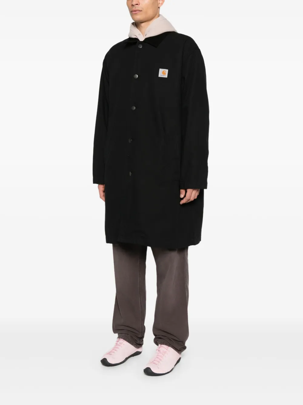 Carhartt WIP Webster jas met knoopsluiting en logopatch Zwart