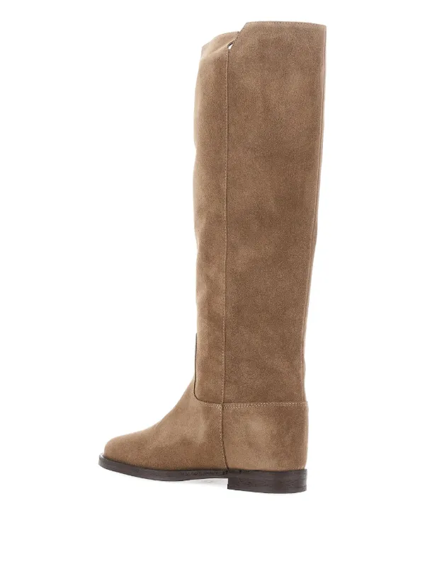 Via Roma 15 V-plaque Suede knee-high Boots | Neutrals | FARFETCH Via Roma 15 V-plaque Suede knee-high Boots | Neutrals | FARFETCH