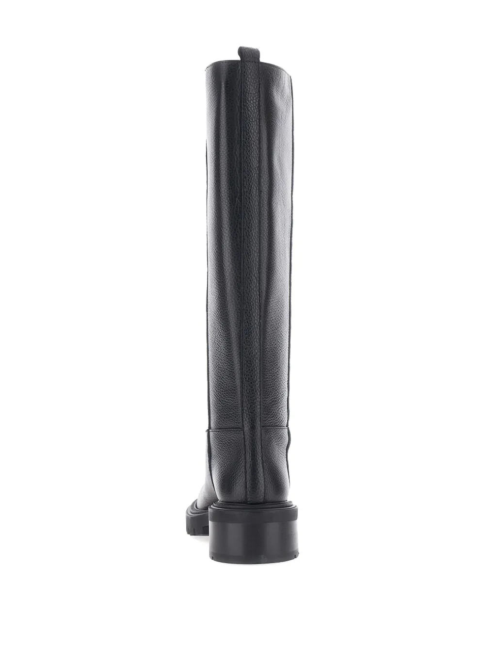 Via Roma 15 Smooth Black Tall Boots With Functional Design In Black