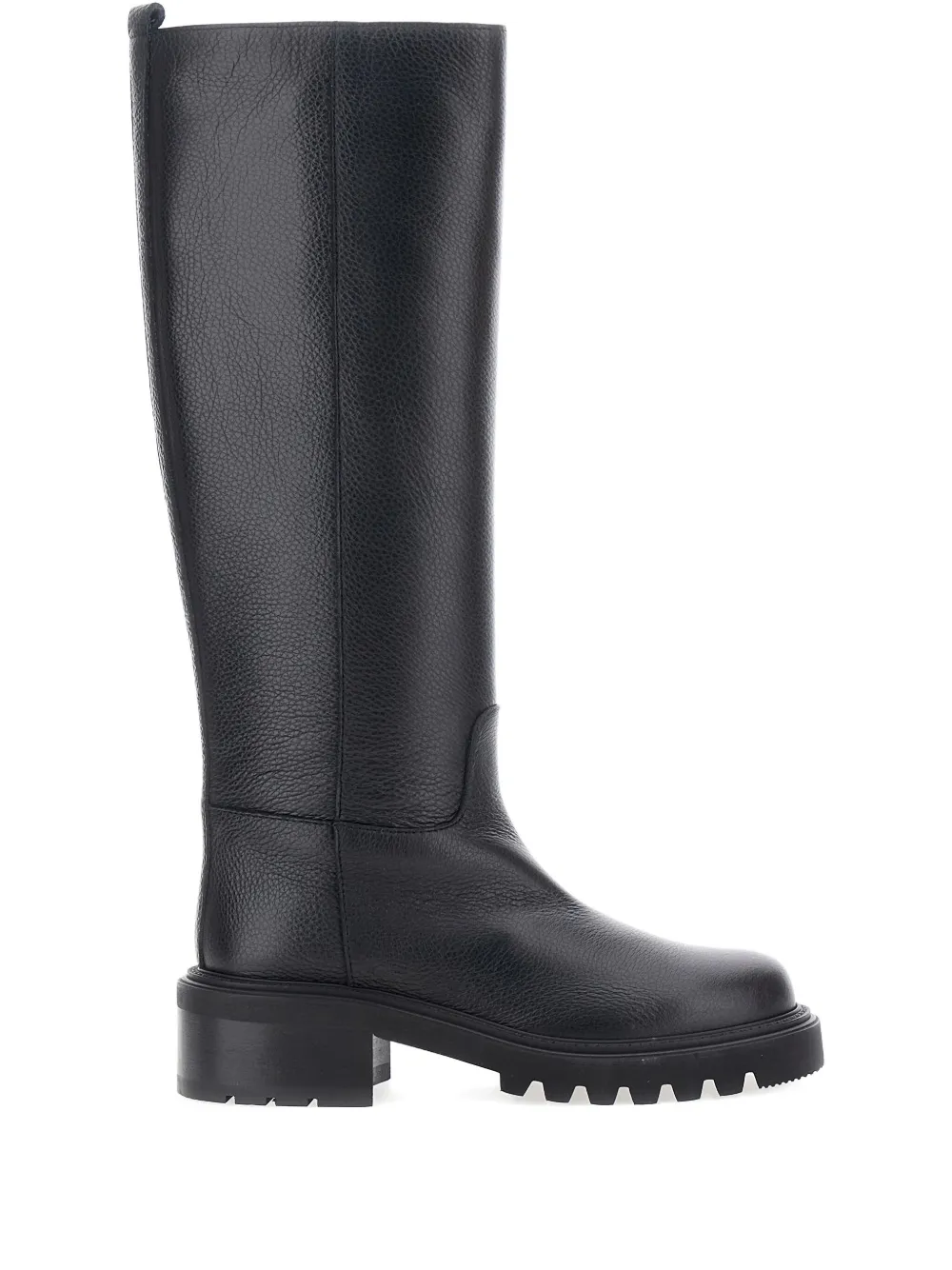 Via Roma 15 leather knee-length boots Black