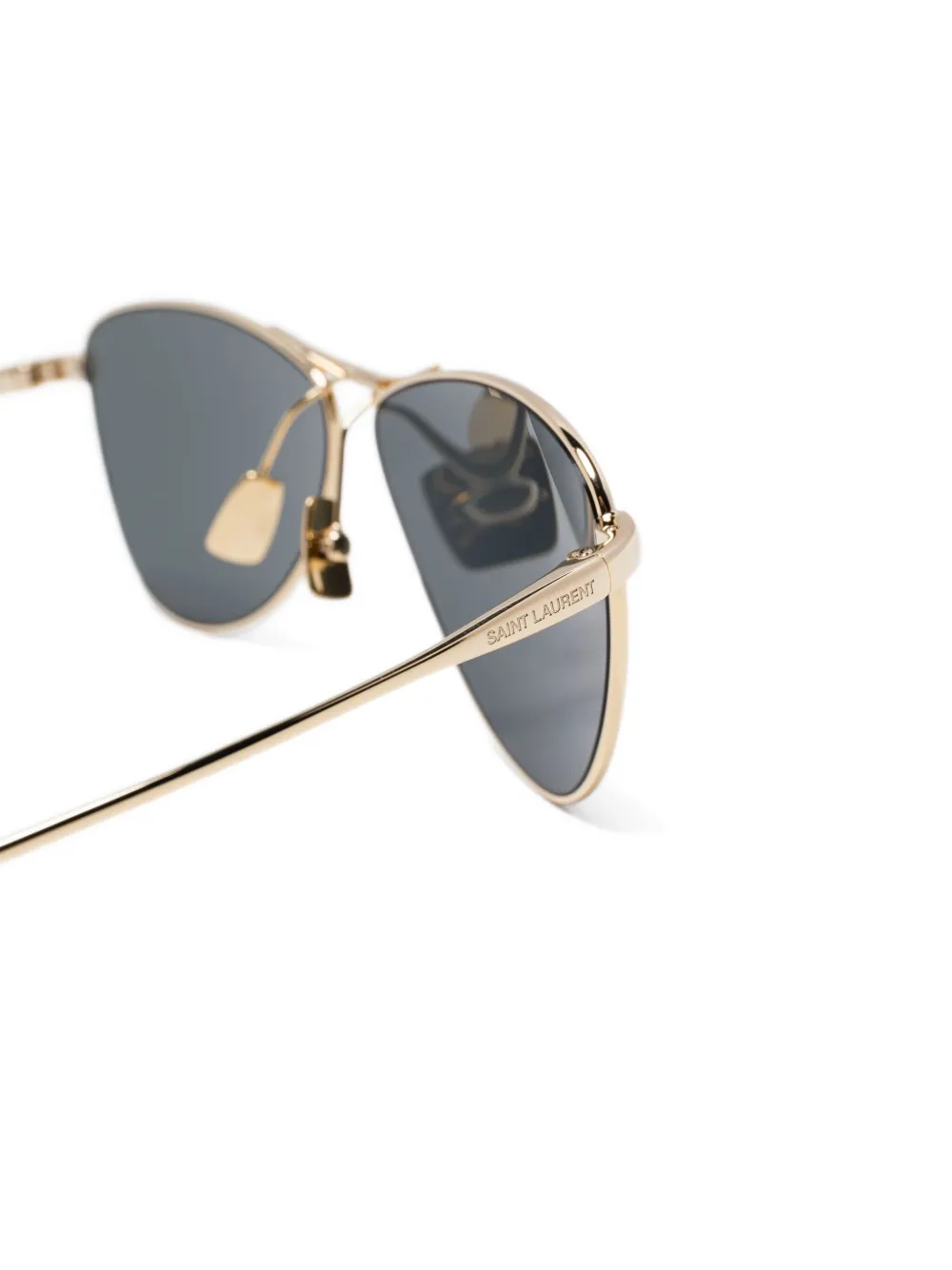 Saint Laurent Eyewear Zonnebril met metalen montuur Goud
