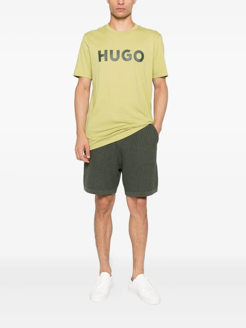 HUGO logo-print T-shirt - Groen