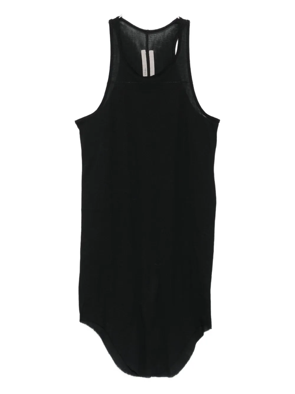 Rick Owens Racer-back Curved-hem Top In Black