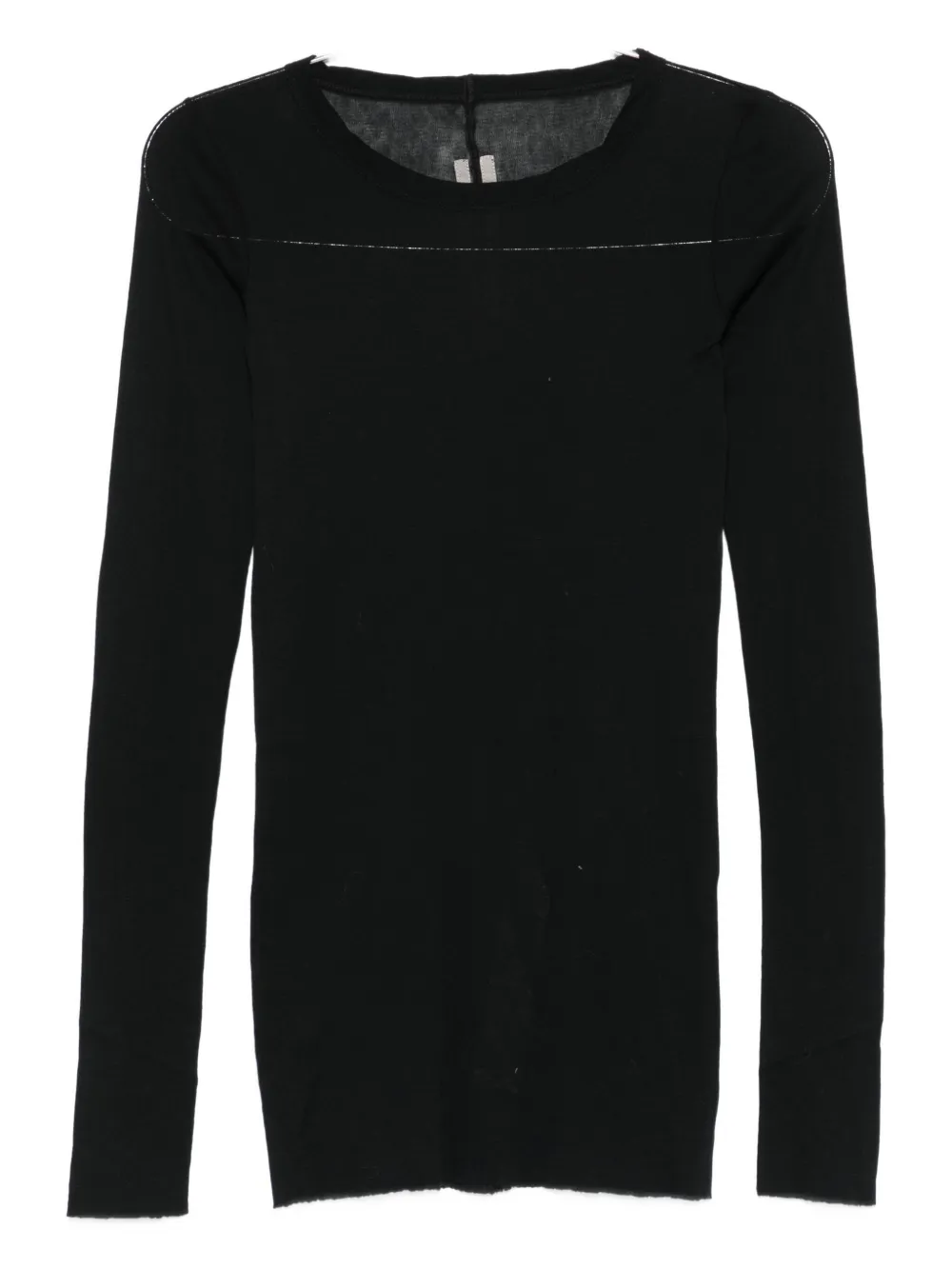 Rick Owens Semi-sheer Long-sleeve Top In Black