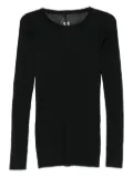 Rick Owens semi-sheer long-sleeve top - Black