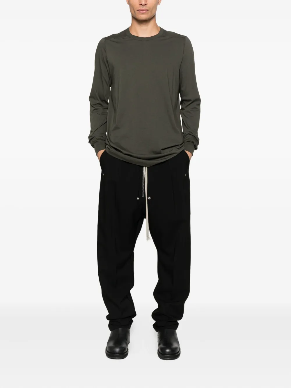 Rick Owens long-sleeve crew-neck T-shirt - Groen