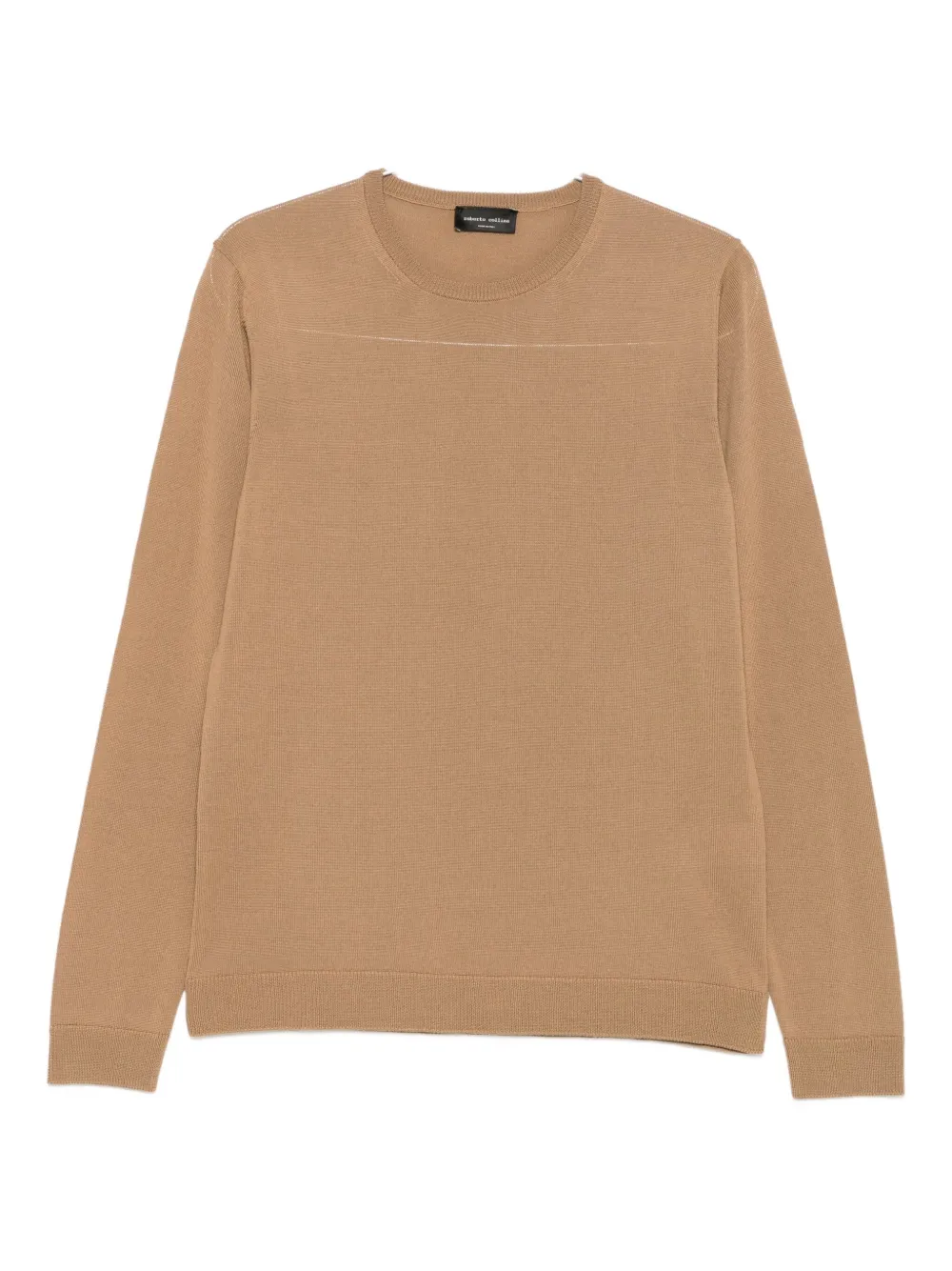 Roberto Collina Merino-wool Crew-neck Sweater In Brown
