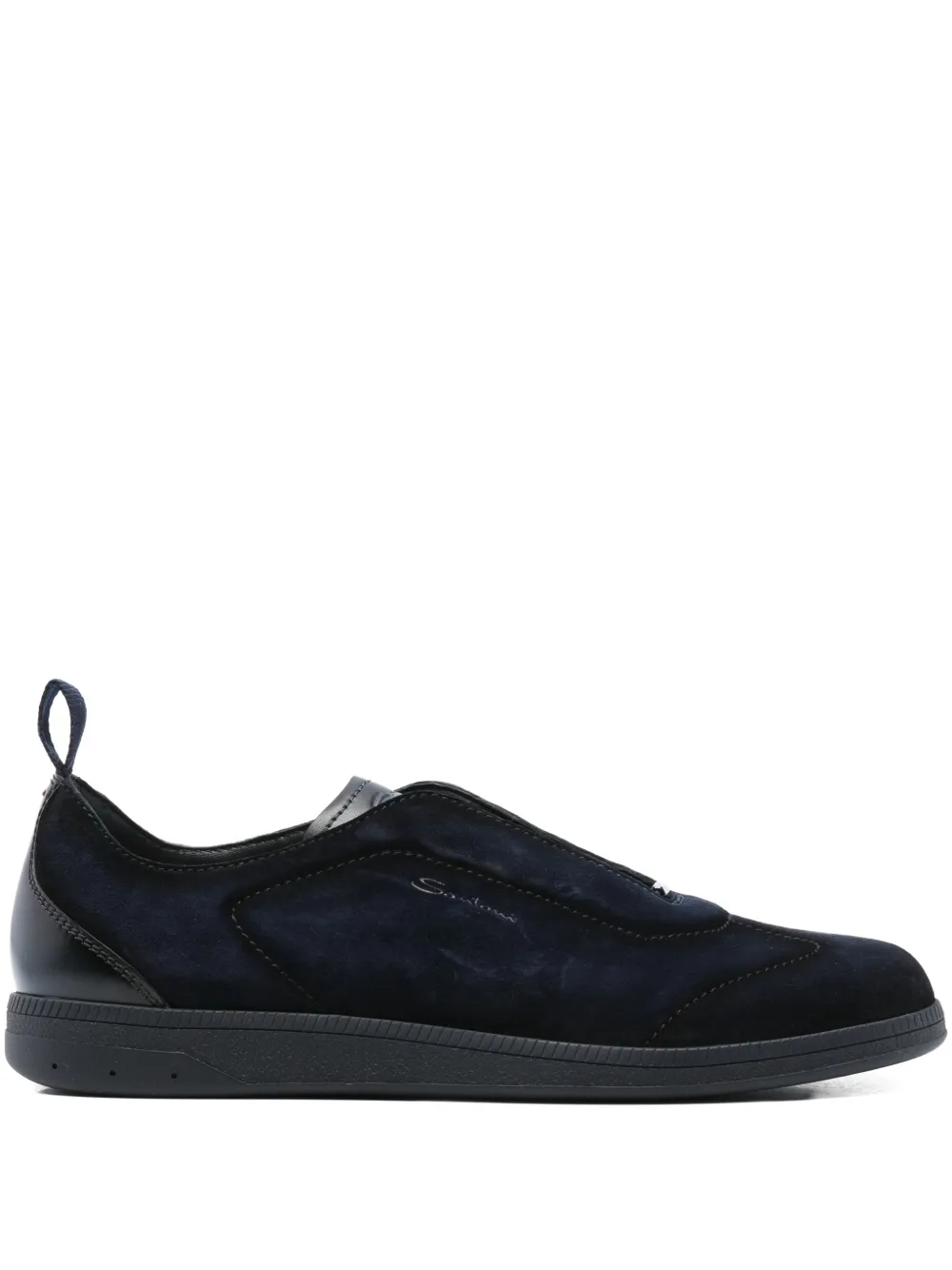 Santoni suede slip-on sneakers Blue