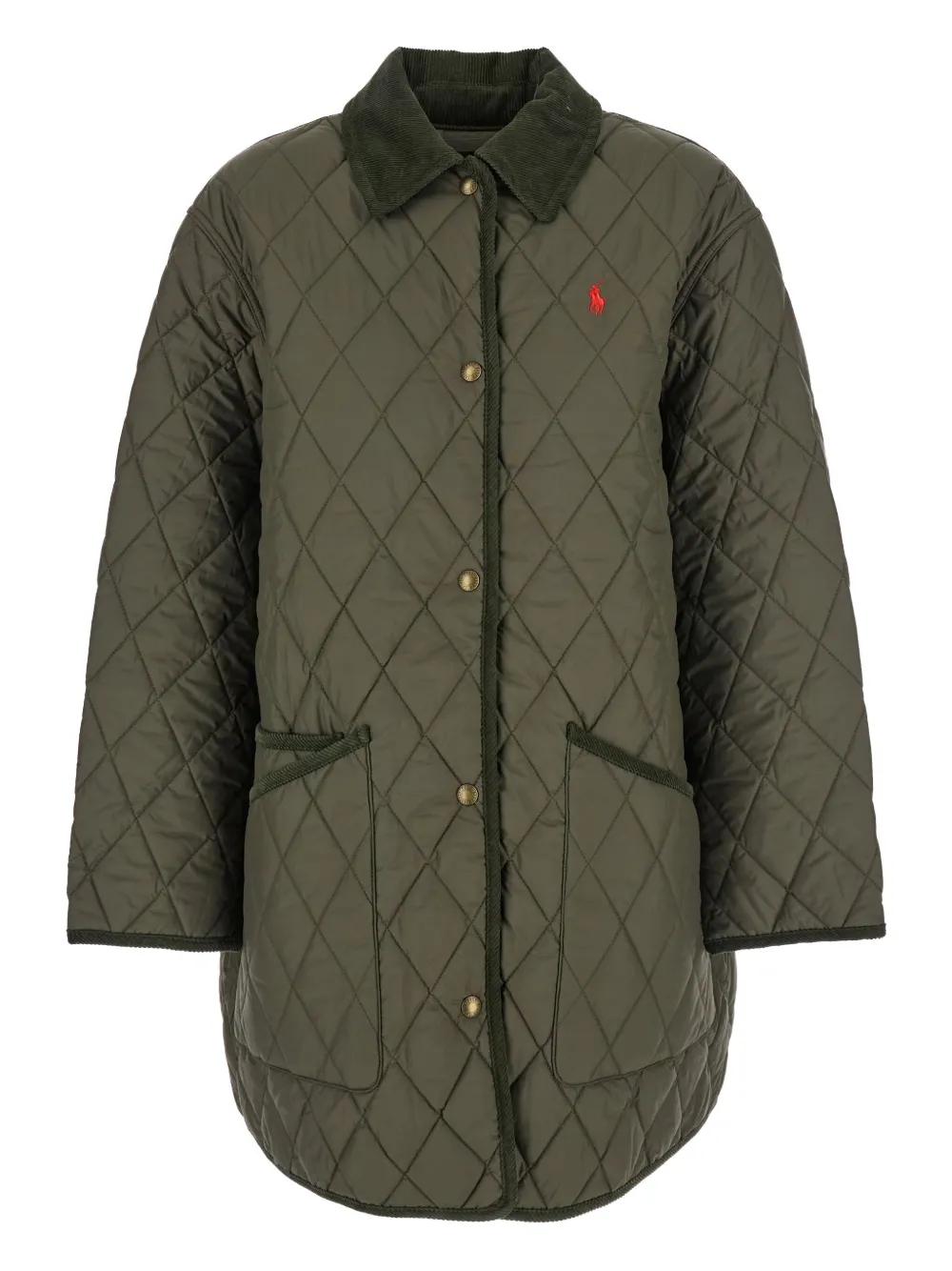Polo Ralph Lauren コーデュロイカラー キルティングジャケット - グリーン Polo Ralph Lauren コーデュロイカラー キルティングジャケット - グリーン