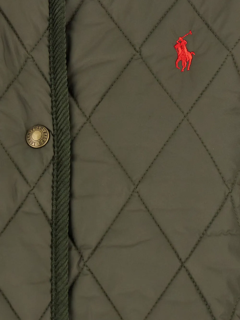 Polo Ralph Lauren Quilted Corduroy-collar Jacket In Green