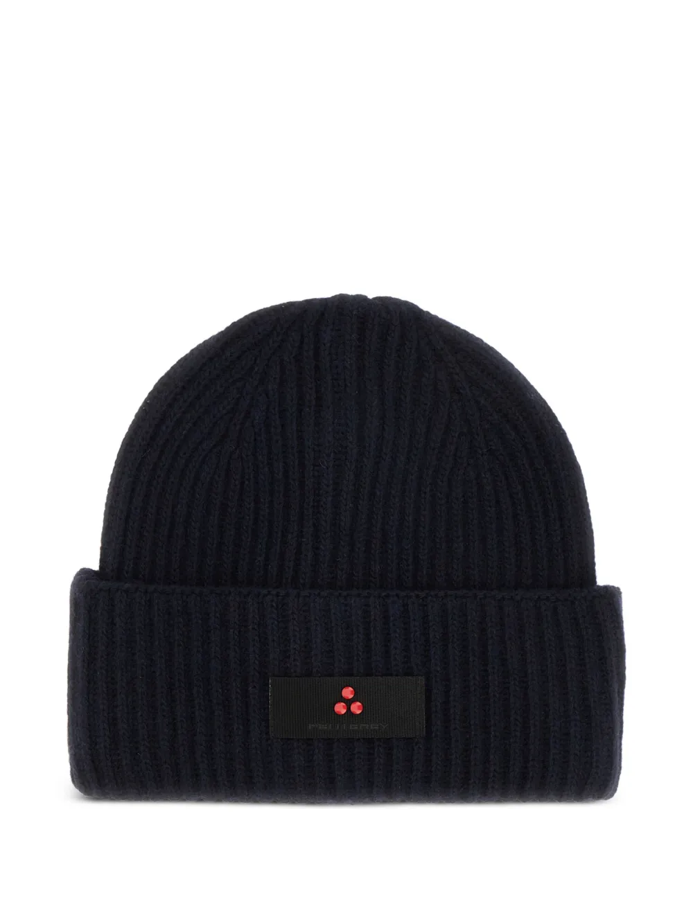 Peuterey ribbed logo-plaque beanie hat | Black | Image 1