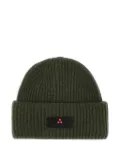 Peuterey ribbed logo beanie hat - Green