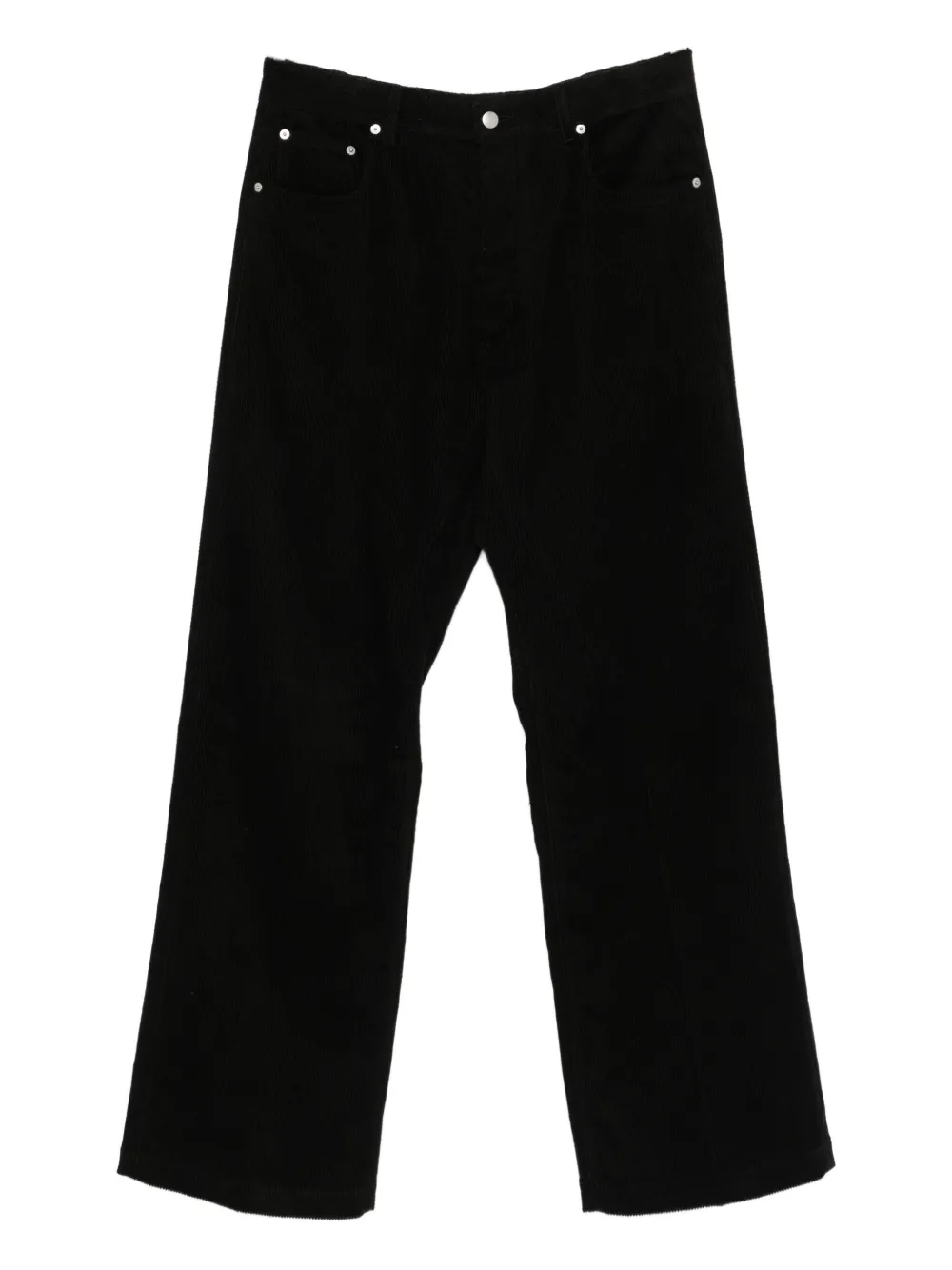 Rick Owens Wide-leg Trousers With Belt Loops And Five-pocket Style In Black