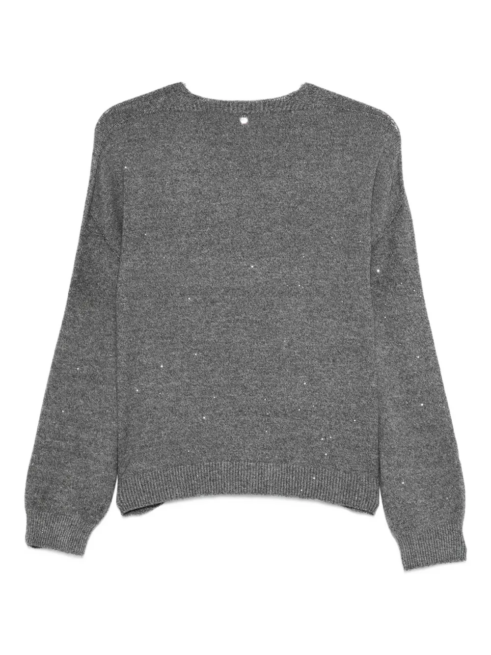 LIU JO embellished V-neck sweater Grijs