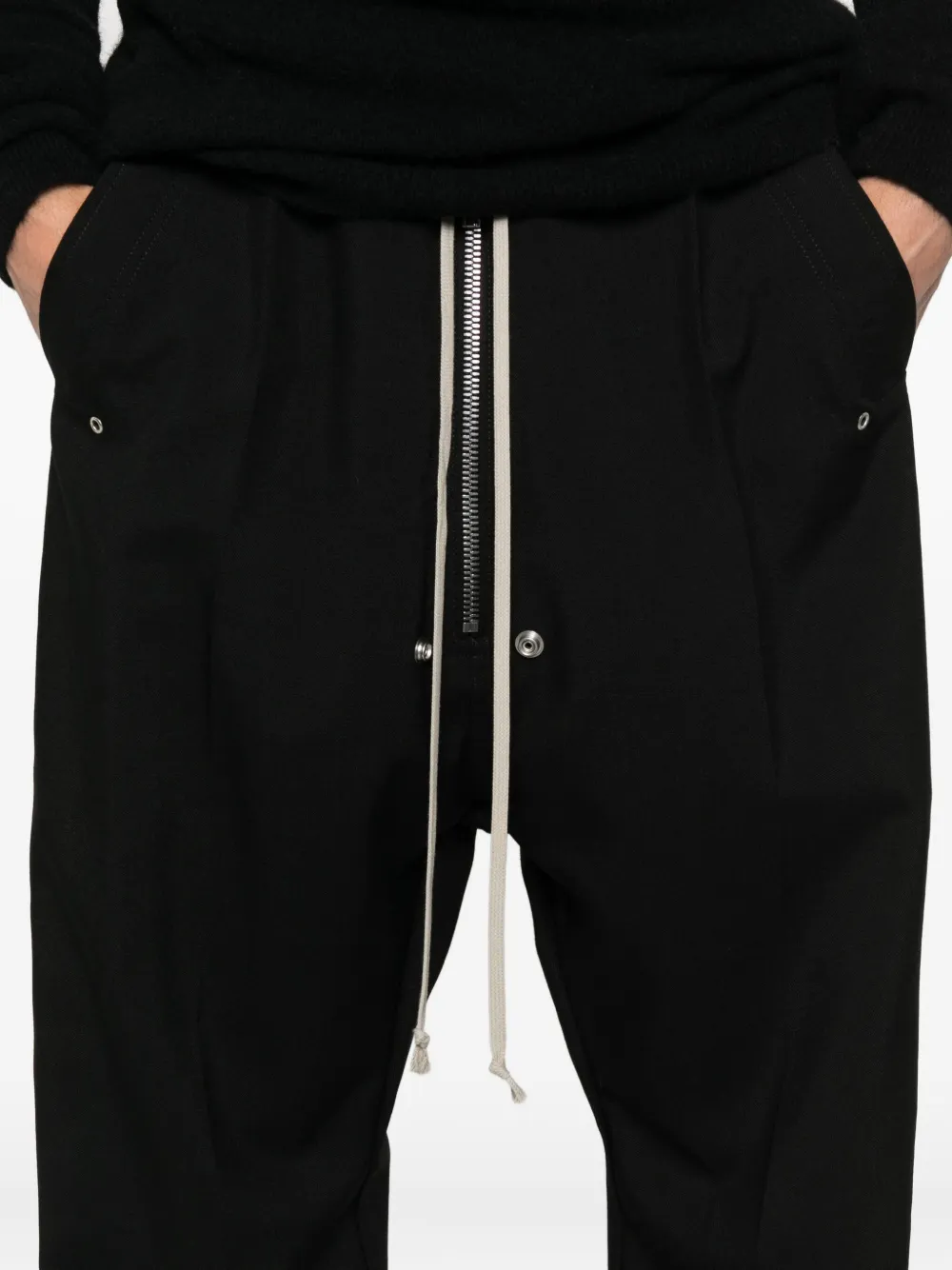 Rick Owens BELA broek met trekkoord en knopen Zwart