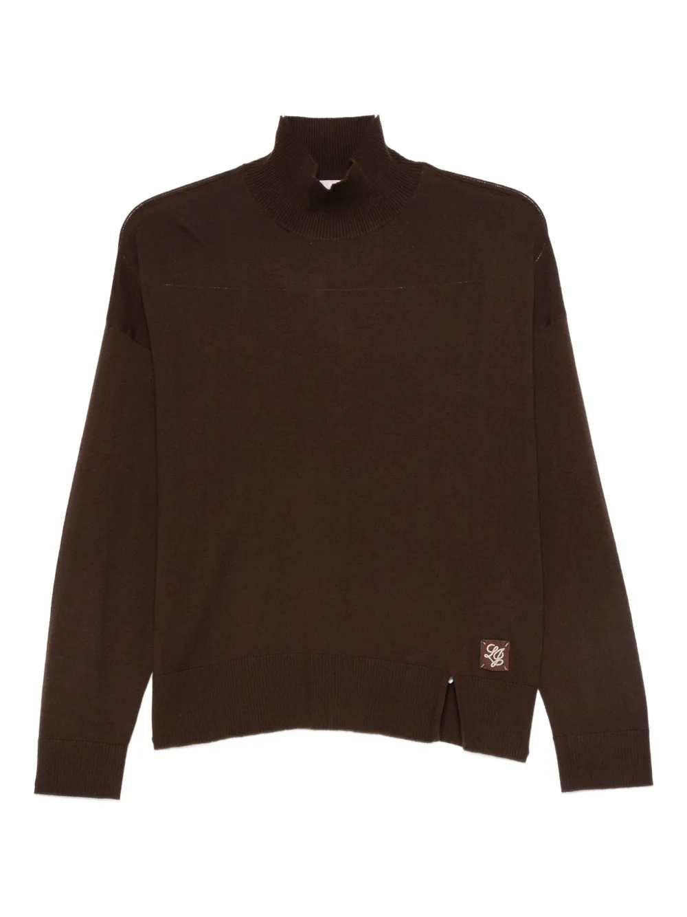 LIU JO turtleneck front-split sweater Bruin