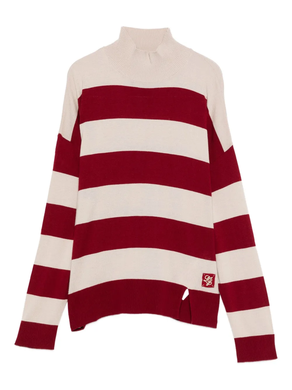LIU JO turtleneck striped sweater Rood