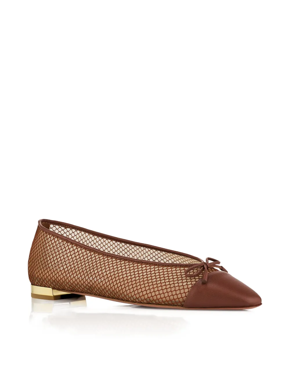 Aquazzura Gioia ballerina's met mesh vlakken - Bruin