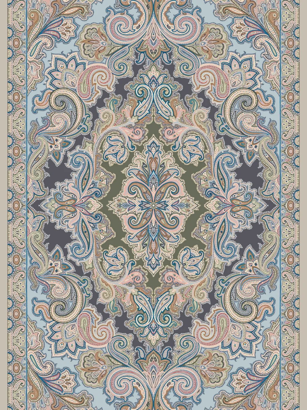 ETRO paisley-print scarf - Blauw