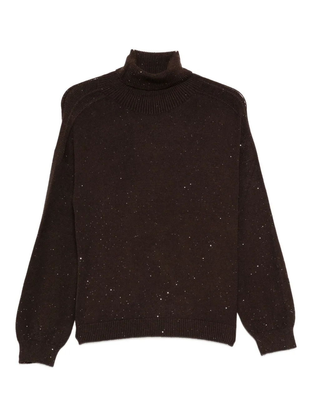 Liu •jo Roll-neck Sequin-embellished Sweater In Black