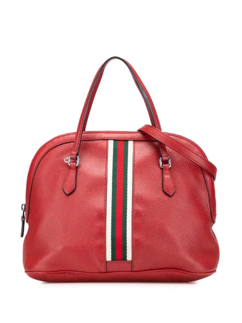 Gucci Pre-Owned 2000-2015 Medium Leather Web Dome satchel