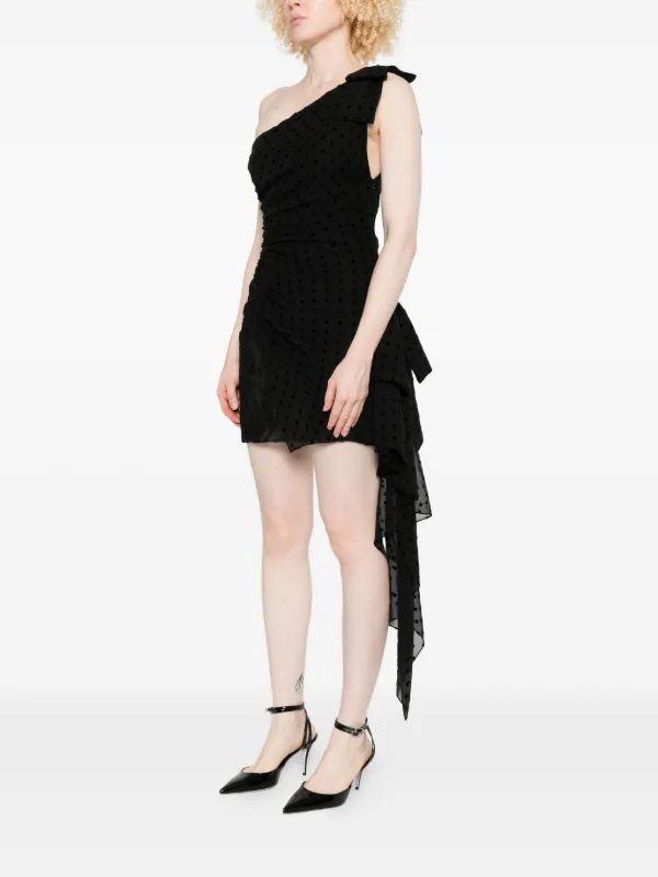 alice and olivia black lace dress Alessandra Rich Long-Sleeve Highneck Polka-Dot Dress  Runway Catalog