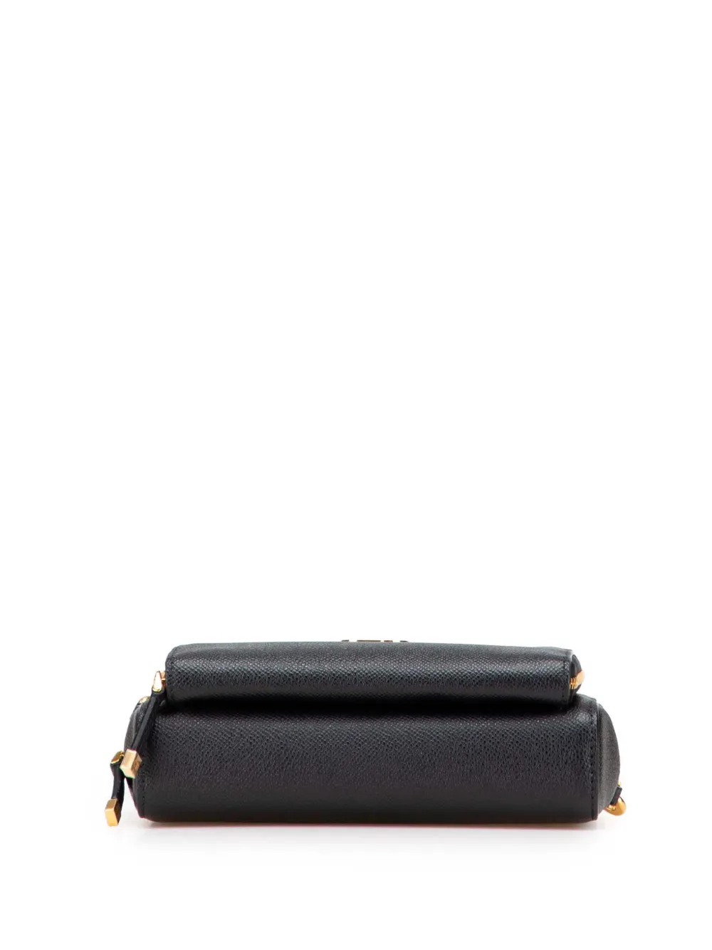 Pre-owned Dior 2023 Grained Calfskin Caro Double Pouch Crossbody Bag In Black