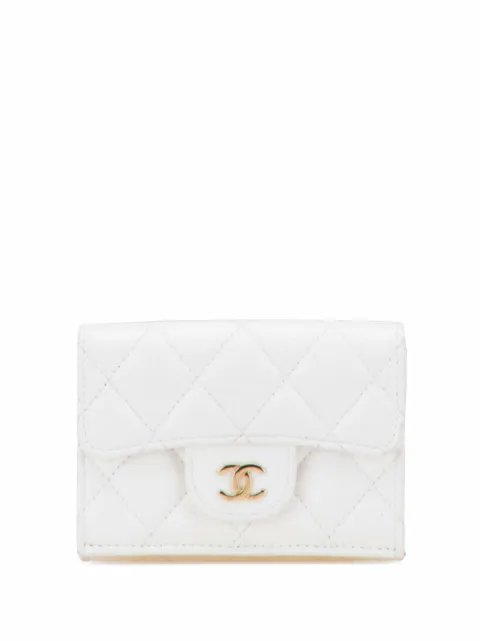 CHANEL Pre-Owned 2021-2025 CC Quilted Caviar Trifold Flap Wallet long wallets
