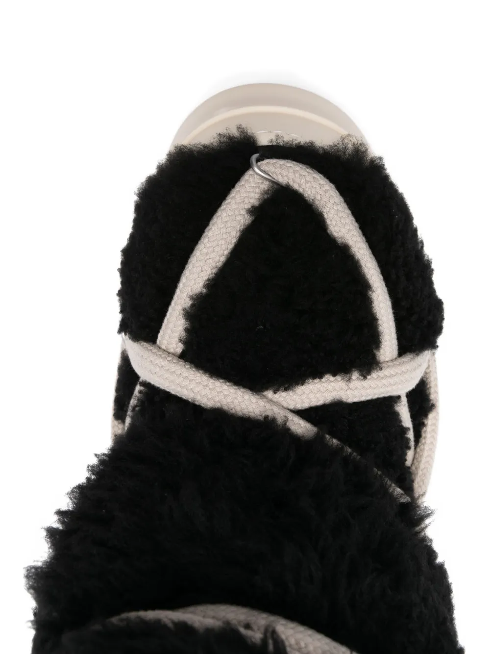 Rick Owens lace-up shearling boots Black